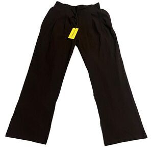 Yoeasy Pants Womens Medium Crepe Linen Wide Leg Drawstring